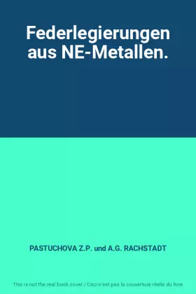 Couverture du produit · Federlegierungen aus NE-Metallen.