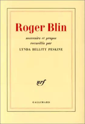 Couverture du produit · Roger Blin. Souvenirs et propos