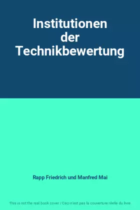 Couverture du produit · Institutionen der Technikbewertung