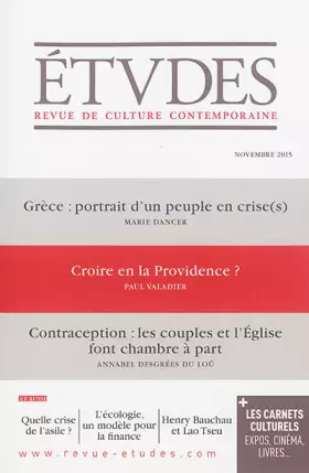 Couverture du produit · ETUDES NOVEMBRE 2015 N 4221