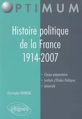 Couverture du produit · Histoire politique de la France 1914-2007