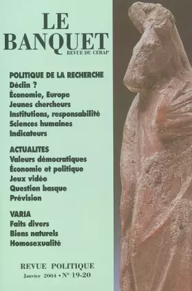 Couverture du produit · Le Banquet, N° 19-20, Janvier 20 :