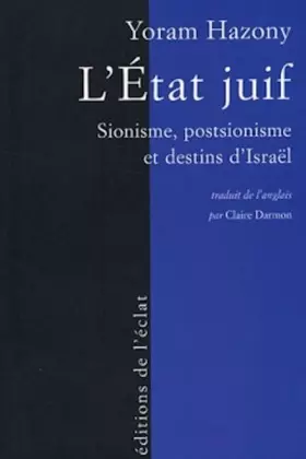 Couverture du produit · L'Etat juif: Sionisme, postsionisme et destins d'Israël