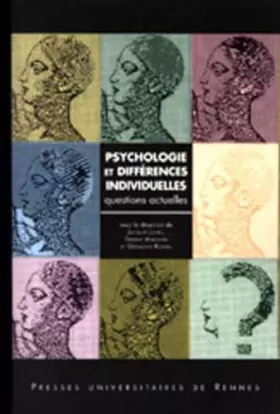 Couverture du produit · PSYCHOLOGIE ET DIFFERENCES INDIVIDUELLES QUESTIONS ACTUELLES