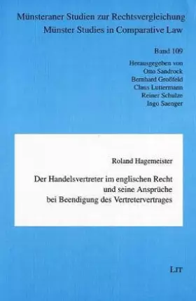 Couverture du produit · Der Handelsvertreter im englischen Recht und seine Ansprüche bei Beendigung des Vertretervertrages