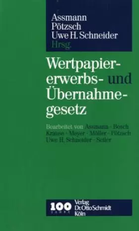 Couverture du produit · Wertpapiererwerbs- und Übernahmegesetz: Kommentar