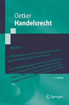 Couverture du produit · Handelsrecht (Springer-Lehrbuch)