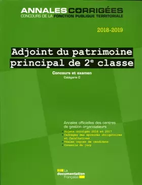 Couverture du produit · Adjoint du patrimoine de 2e classe 2018-2019 - Concours et examen