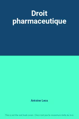 Couverture du produit · Droit pharmaceutique