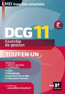 Couverture du produit · DCG 11 - Contrôle de gestion - Manuel et applications - 2e édition