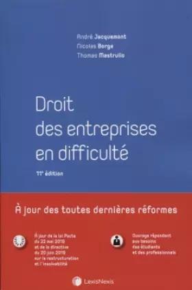 Couverture du produit · droit des entreprises en difficultes