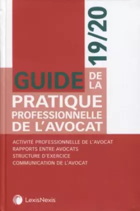 Couverture du produit · Guide de la pratique professionnelle de l'avocat 19/20