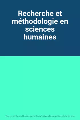 Couverture du produit · Recherche et méthodologie en sciences humaines