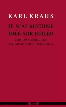 Couverture du produit · Je n'ai aucune idée sur Hitler