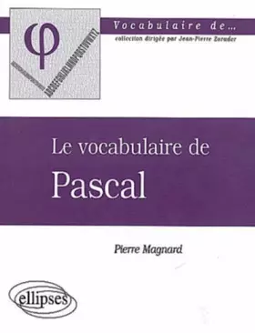 Couverture du produit · Le vocabulaire de Pascal