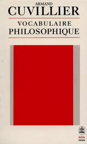 Couverture du produit · Vocabulaire philosophique