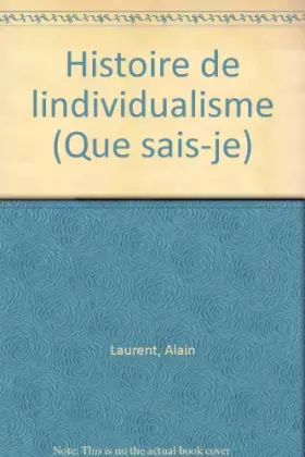 Couverture du produit · Histoire de l'individualisme