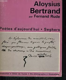 Couverture du produit · Aloysius bertrand - collection poètes d'aujourd'hui n° 198