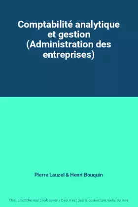 Couverture du produit · Comptabilité analytique et gestion (Administration des entreprises)