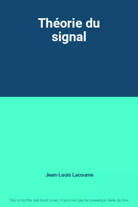 Couverture du produit · Théorie du signal