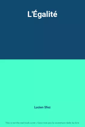 Couverture du produit · L'Égalité