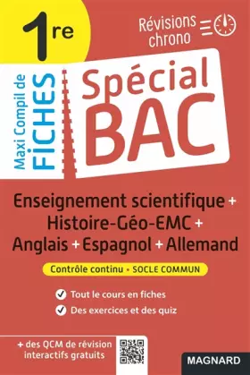 Couverture du produit · Spécial Bac Maxi Compil de Fiches contrôle continu 1re Bac 2023: Tout le programme en 191 fiches, cours ultra-visuel, mémos, sc
