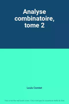 Couverture du produit · Analyse combinatoire, tome 2