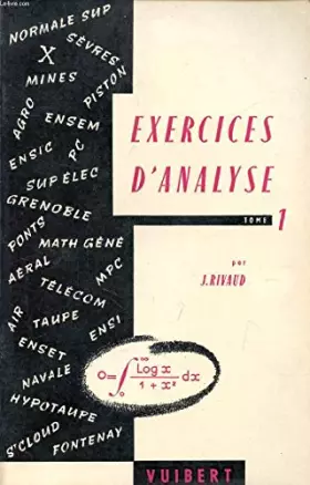Couverture du produit · EXERCICES D'ANALYSE, TOME I