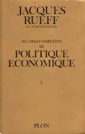 Couverture du produit · Politique economique