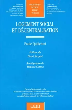 Couverture du produit · Logement Social Et Decentralisation