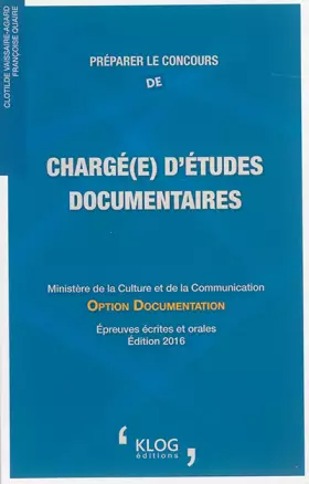 Couverture du produit · Préparer le concours de chargé(e) d'études documentaires : Option documentation