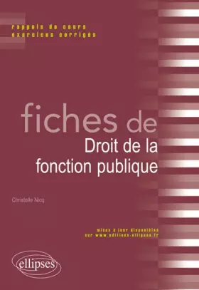 Couverture du produit · Fiches de Droit de la Fonction Publique
