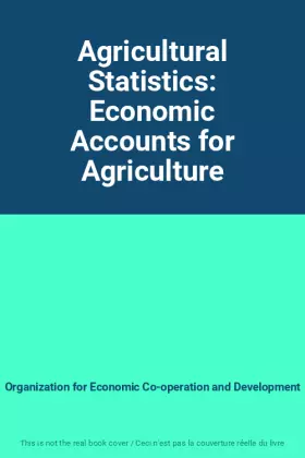 Couverture du produit · Agricultural Statistics: Economic Accounts for Agriculture