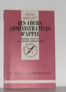 Couverture du produit · Les cours administratives d'appel