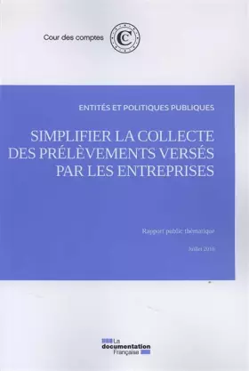 Couverture du produit · Simplifier la collecte des prélèvements versés par les entreprises