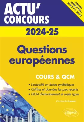 Couverture du produit · Questions européennes: Cours et QCM