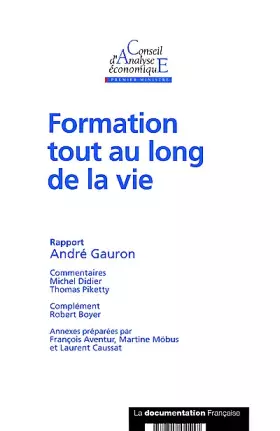 Couverture du produit · Les rapports du conseil d'analyse économique, numéro 22 : Formation tout au long de la vie