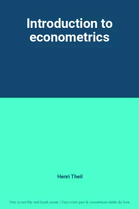 Couverture du produit · Introduction to econometrics