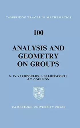 Couverture du produit · Analysis and Geometry on Groups (Cambridge Tracts in Mathematics, Series Number 100)