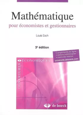 Couverture du produit · Mathématique pour économistes et gestionnaires