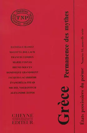 Couverture du produit · Etats provisoires du poème: Tome 16, Grèce - Permanence des mythes