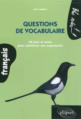 Couverture du produit · Questions de vocabulaire