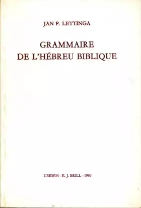 Couverture du produit · Grammaire De I'Hebreu Bibliqe