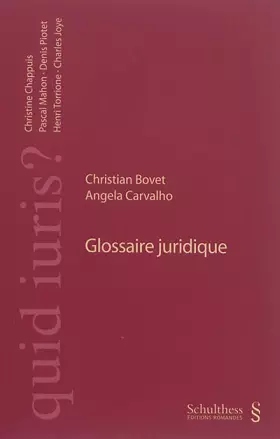 Couverture du produit · Glossaire juridique (quid iuris?)