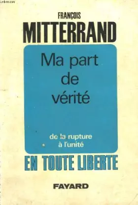 Couverture du produit · MA PART DE VERITE.