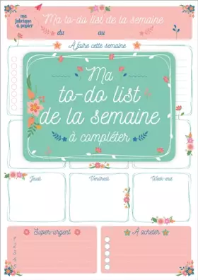 Couverture du produit · Ma to-do list de la semaine 2020