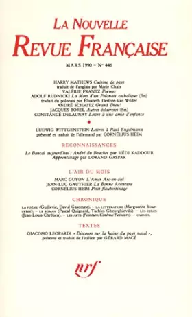 Couverture du produit · La N.R.F. numéro 446, mars 1990