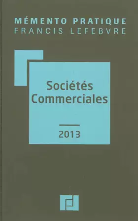 Couverture du produit · MEMENTO SOCIETES COMMERCIALES 2013