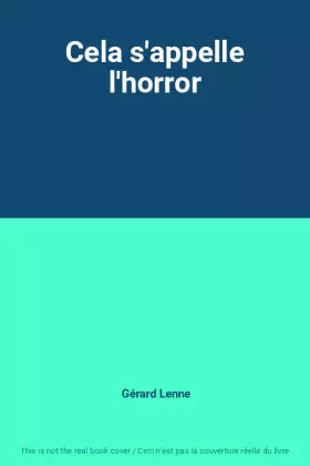 Couverture du produit · Cela s'appelle l'horror
