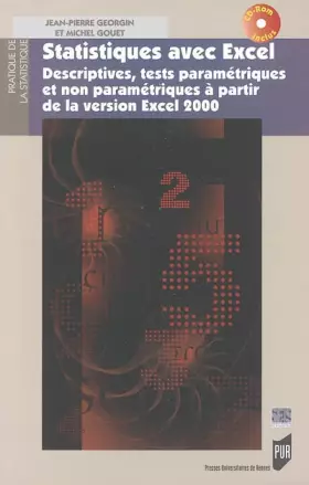 Couverture du produit · Statistiques avec Excel : Descriptives, tests paramétriques et non paramétriques à partir de la version Excel 2000 (1Cédérom)